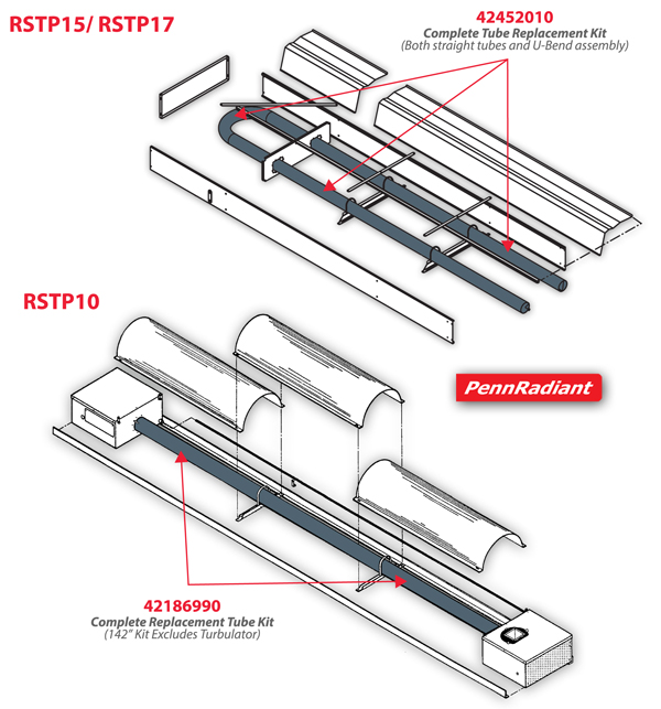 RSTP Replacement TUBES On Penn Radiant Products